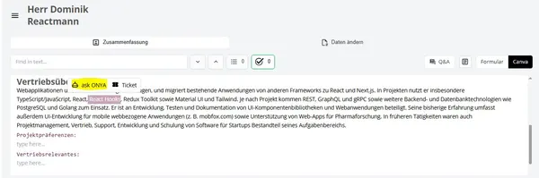 askONYA inline Rechtsklick auf jeden Text, um sofort zu ergänzen, zu erklären oder zu aktualisieren.